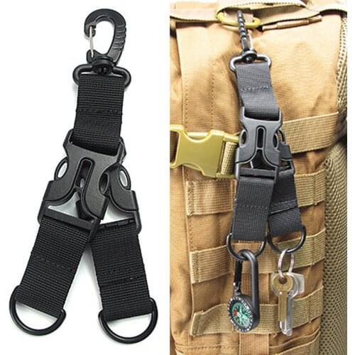 Nylon Webbing Backpack Clips Ribbon Camping Attach Belt Clip Kit Carabiner Strap Clasp D Hanging Safe Climbing Buckle