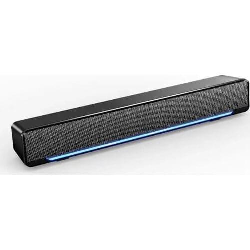Soundbar, black rectangular wired speaker, USB Powered Sound Bar Speakers for Computer Desktop Laptop PC