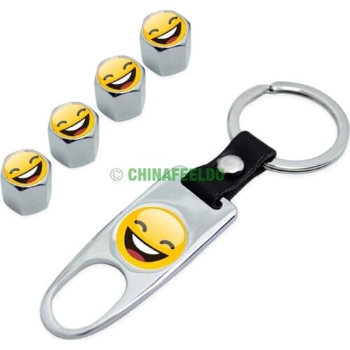 10Set Cool Chrome Car Tire Wheel Steam Valve Cap Leather Wrench Keychain For Mixed LOGO #J-1936