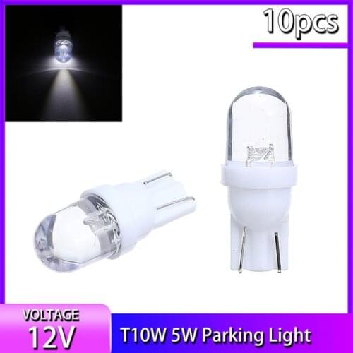 New Arrival 10pcs T10 5W Glass Base LED Car Xenon White 12V Light Interior Parking Light for Car Lighting