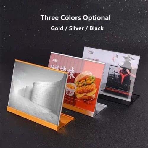 120*150mm L Shaped Slanted Sign Holder Literature Flyer Display Stand Photo-Sign Holder Self-Standing Ad Frame