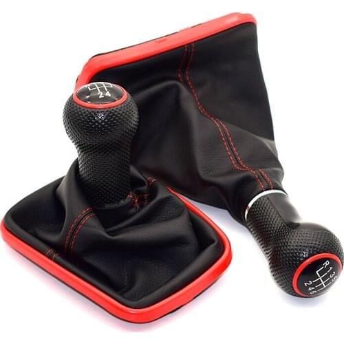 5 / 6 Speed Manual Car Styling Gear Shift Knob Lever Leather Gaiter Boot Collar For Volkswagen VW Golf MK4 IV GTI R32 Jetta Bora