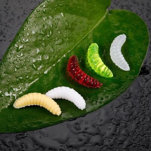 50pcs/ outdoor Winter Fishing Bionic Soft Bait Aphid 2cm/0.5g Artificial Manufacturing Soft Bait Sink Fishing Accessories Lure