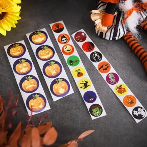 500pcs Halloween Stickers Pumpkin Stickers Wrapping Gift Box Label Halloween Tags Decoration Props Halloween Party Decorations