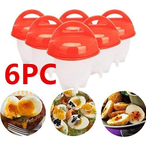 6PC/3PC/1PC/Set Egg Poachers Cooker Silicone Non-Stick Egg Boiler Cookers Pack Boiled Eggs Mold Cups Steamer Kitchen Gadgets