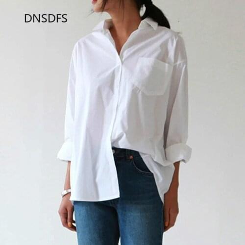 White Shirt Japanese Chic College Summer Tops Womens Blouses Lapel Long Sleeve Work Uniforms School Business Tops Blusas Mujer