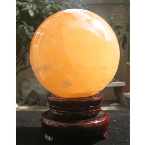 Free Shipping WW 05376 NATURAL golden CALCITE CRYSTAL SPHERE BALL REIKI