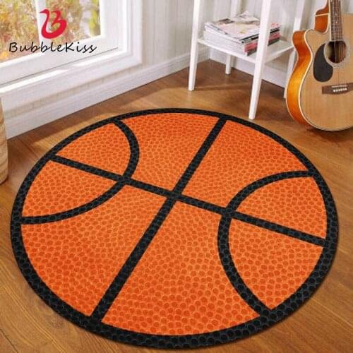Bubble Kiss 3D Basketball Pattern Carpet Children Bedroom Decorating Kids Room Play Rugs For Living Room Soft Bedside Area Rug