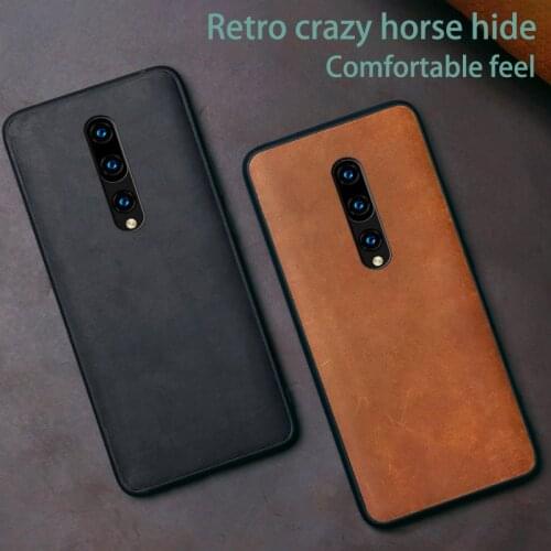 Genuine Leather Phone Case For Oneplus 8 7 7T Pro 6 6T Cowhide Retro Crazy Horse Skin Back Cover Funda Capa