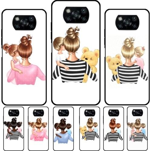 Super Mom Baby Girl Daughter Son For POCO X3 Pro F2 F3 M3 Pro Case For Xiaomi Mi Note 10 Lite 9T 10T Pro Mi 11 Ultra Cover