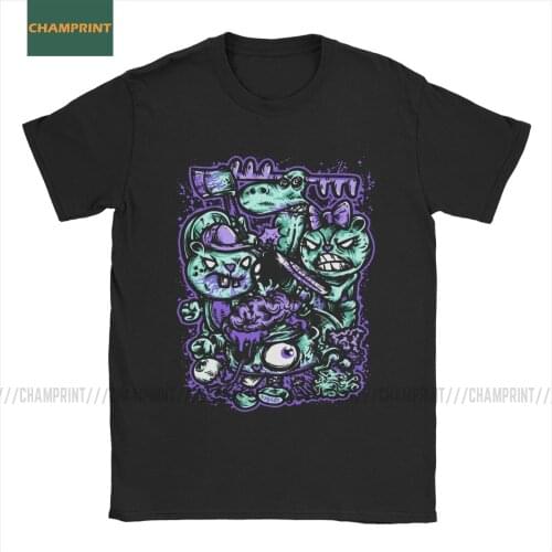 Men T-Shirt Happy Tree Friends Families Cotton Tee Shirt Short Sleeve Toothy Lumpy Flippy Sniffles Cartoon T Shirts Crewneck Top