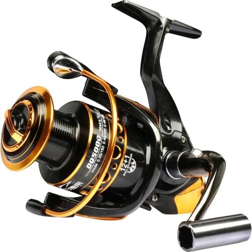 Goture DQ Metal Spool Fishing Reel Spinning Reel 5.2:1 12+1BB Saltwater Feeder Carp Fishing Wheel Coil Fishing Accessories