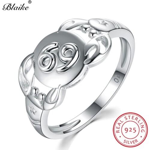 Cute 12 Constellation Cancer Ring s925 Sterling Silver Rings For Men Women Engagement Wedding Bands Minimalist Couple Jewelry