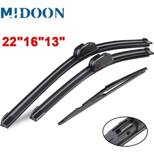 MIDOON Wiper Front & Rear Wiper Blades Set For Fiat Panda 169 2003-2012 Windshield Windscreen 22"16"13"