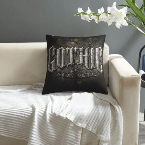 Gothic-Logo pattern print Cushion Cover Decorative Pillowcase Chair Seat Square Car Pillow Cover Home Living Textile