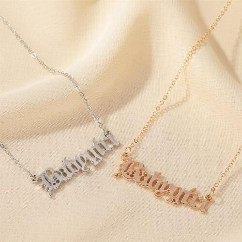 New Personality Babygirl English Letter Necklace Simple Ladies Clavicle Chain Party Gift Fashion Accessories