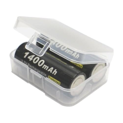 Plastic 2 x 26650 Battery Case Box Holder Storage Box for 26650 Lithium Batteries Container Power Bank Transparent