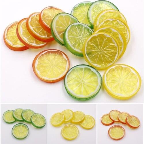 5PCS/bag simulation Plastic Lemon fruit Sheet DIY living room decoration Childrens educational toys 5CM