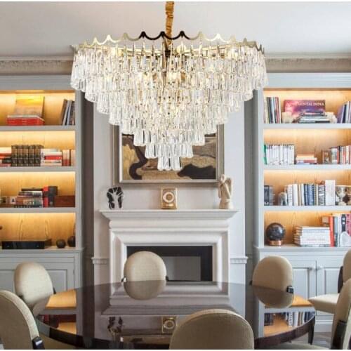 Postmodern Crystal Living Room Light Personality Living Room Light Hong Kong Style Simple Restaurant Bedroom Villa Light Luxury