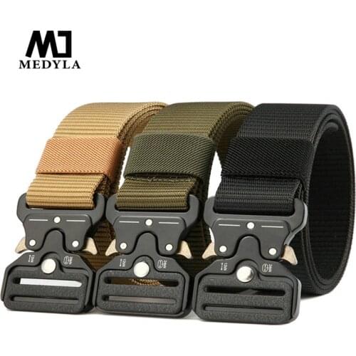 MEDYLA tactical belt male black training multi-function army fan outdoor camouflage canvas nylon belt