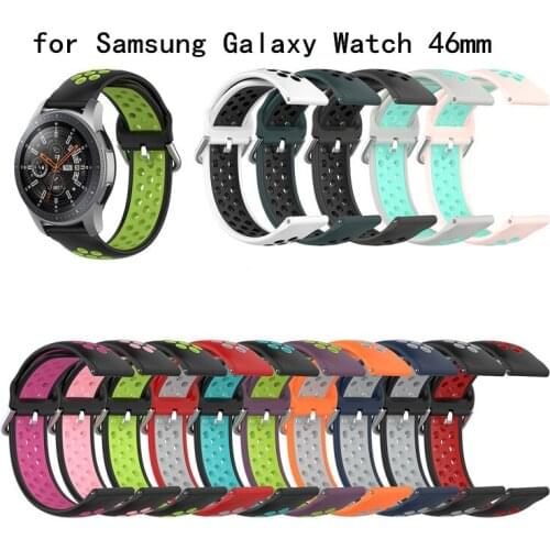 20mm 22mm Silicone Wrist Band Strap for Samsung Galaxy Watch 46mm Replaceable for Samsung S3 Smart watch Two-color breathable