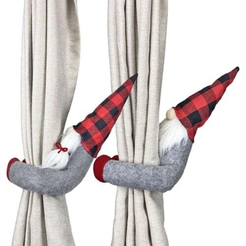 Handmade Christmas Swedish Gnome Window Curtain Buckle Tieback Holder Decoration Home Bedroom Ornament