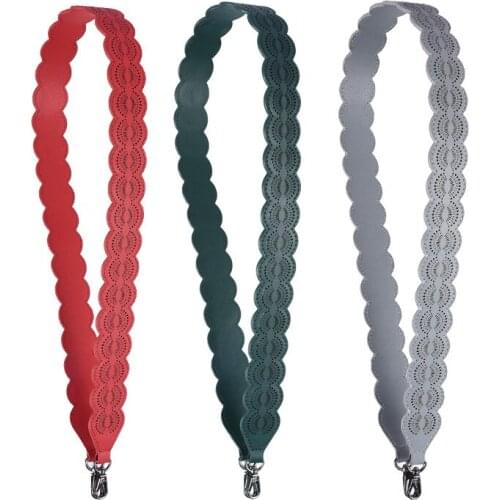 Cowhide Leather Wide Shoulder Bag Strap Wavy Side Strap Bag Replacement Belt Handbag Accessories Solid Color Purse Parts