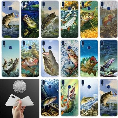 Soft Silicone Cover Phone Case Fishing Gear Fish Patterned For Huawei Honor 30 20 10 9 Lite 9a 8a 7a pro 8x 10i 30s