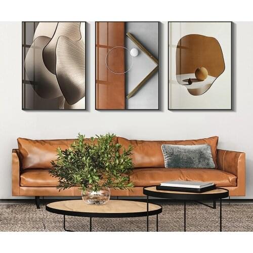 Morden Abstract Golden Industrial Wall Art Print and Poster Canvas Panting Family Picture Living Room Bedroom Decoration Home