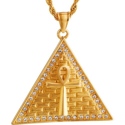 Ancient Egyptian Ankh Cross Symbol Stainless Steel Necklace Pendant
