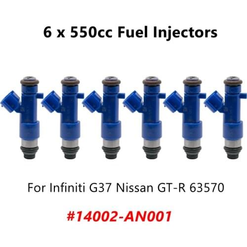 6 x 550cc Fuel Injectors For Infiniti G37 Nissan GT-R 63570 14002-AN001