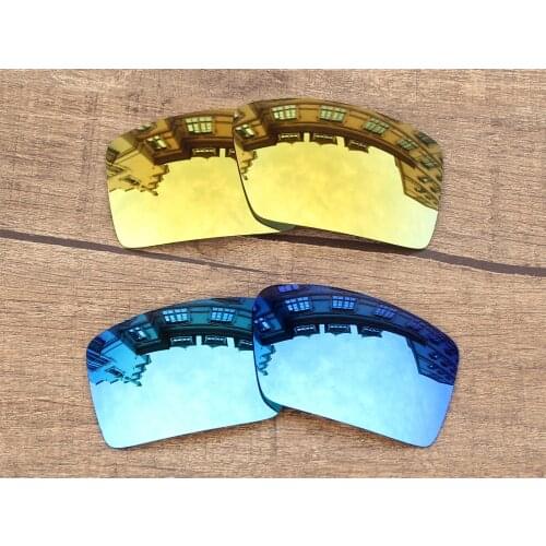Vonxyz 2 Pairs Ice Mirror & 24K Mirror Polycarbonate Replacement Lenses for-Oakley Eyepatch 2 Frame