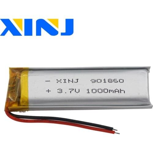 XINJ 3.7V 1000mAh Lithium Polymer Rechargeable LiPo Battery Li ion cell 901860 For Camera DVR DVC GPS E-book Driving recorder