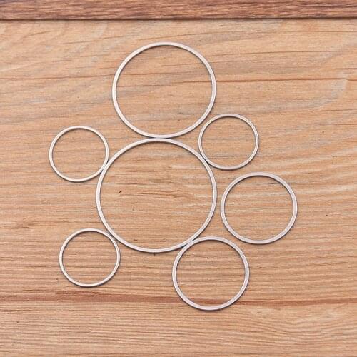 10PCS 4 Size Circle Charm Stainless Steel Pendant Open Bezels Hollow Pressed Resin Frame Mold Bezel DIY Jewelry Making
