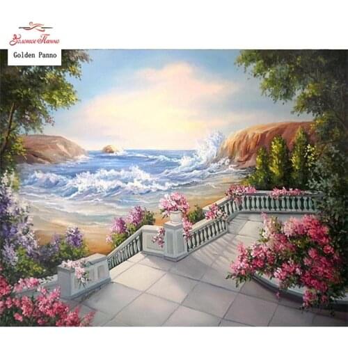 GOLDEN PANNO Diamond Painting Full Square 5D Diy Daimond Embroidery Diamant Mosaic Sale rhinestones pictures Spring Scenery03