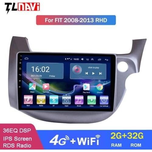 4G LTE 2G RAM Android 10 Car GPS Navigation For Honda Fit Jazz 2008-2013 Right Hand Drive Support Stereo Bluetooth WIFI