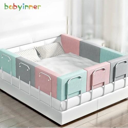 Babyinner Bumper Newborn Bed Fence 60cm Adjustable Bed Barrier Fence Safety Guardrail Home Playpen on Bed Crib Rails 0-6 Years