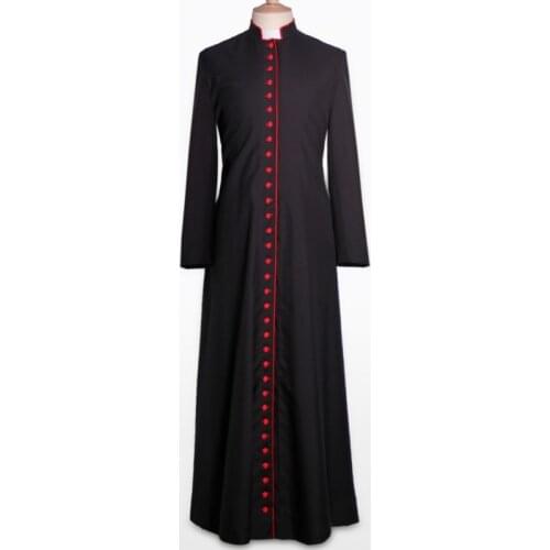 Cosplaydiy Custom Made Womens Cassock Robe Costume Jacket Coat Mens Medieval Cassock Robe Liturgical Vestments L320