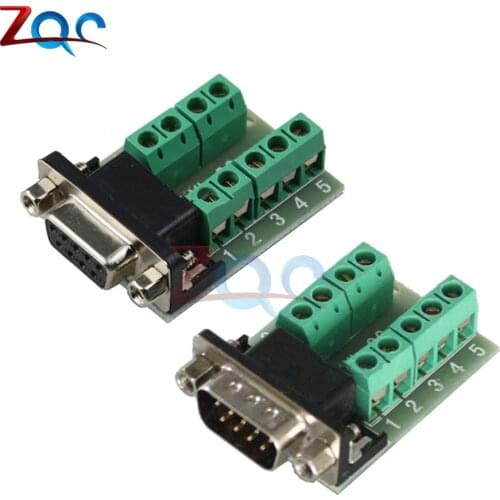 DB9 Male Female Adapter Signals Terminal Module RS232 Serial To Terminal DB9 Connector