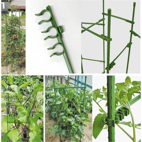 Gardening Pillar Tomato Arms Cage Holder Extendable Grid Connector Plastic Adjustable Accessories For Plant Pile Reusable 12pcs