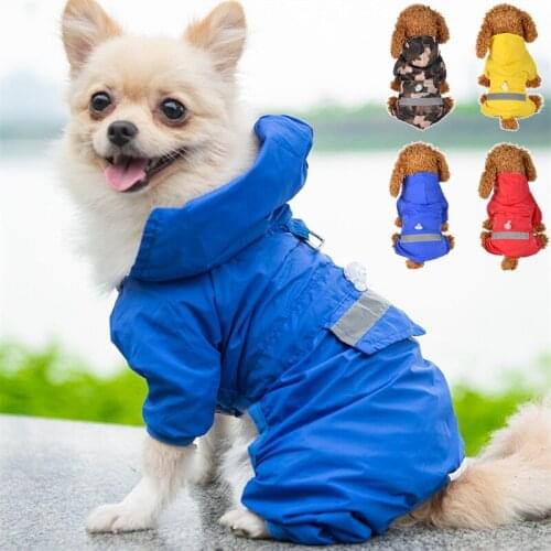 Dog Raincoat Reflective Pet Clothes Dog Clothing Waterproof Jumpsuit Jacket Yorkie Poodle Bichon Pomeranian Schnauzer Corgi Coat