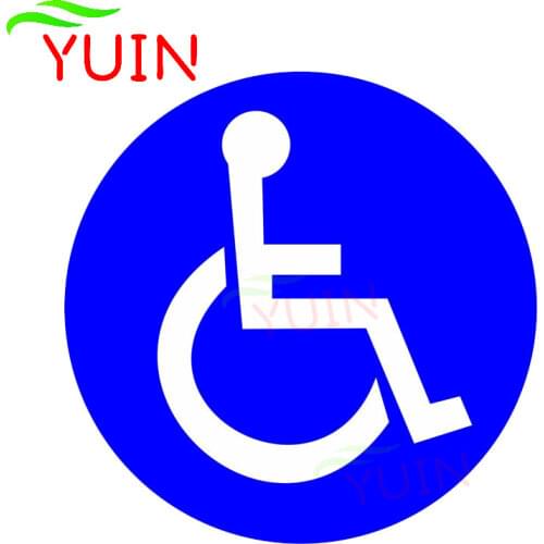 Disabled Wheelchair Handicap Round Car Sticker Personalized Cars Accessories PVC Decorative Waterproof Sunscreen Decal 13*13cm