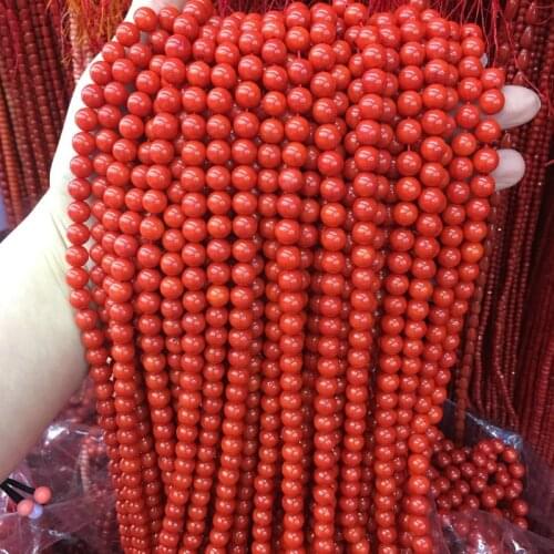 Artificial coral Round shape isolation beads for bracelet necklace semi-finished Beaded DIY Necklace Bracelet Jewelry Making