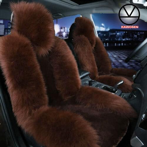 KAWOSEN 1PCS Wool Front Universal Car Seat Covers, Winter Warm Australian Natural Fur Seat Cover, Warm Winter Car Cushion WSC_02