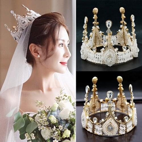 Fashion Luxury Faux Crystal Bridal Crown Kid Girls Lover Prom Crown Hair Jewelry Wedding Party Accessories HSJ88