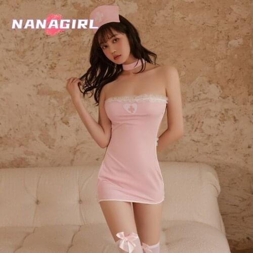 Anime Nurse Cosplay Outfit for Women Kawaii Lace Nightdress Sexy Lingerie Costumes Japanese doctor Uniform Hollow Fashion Dress