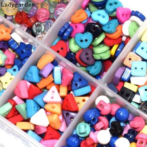 1000PCS Mini Round Resin Tiny Buttons Sewing Tools Decorative Button Scrapbooking Garment DIY Apparel Accessories with Box