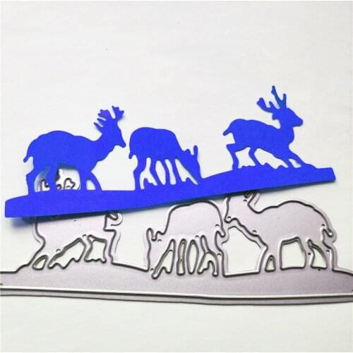 Metal Three deer in the grassland paper die cutting dies for Scrapbooking/DIY Easter wedding Halloween Easter card