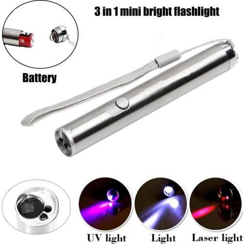 Mini UV LED Flashlight Pen Light Ultra Violets Ultraviolet Infrared Moon Light Cash Check Pet Stains Hunting Daily Use