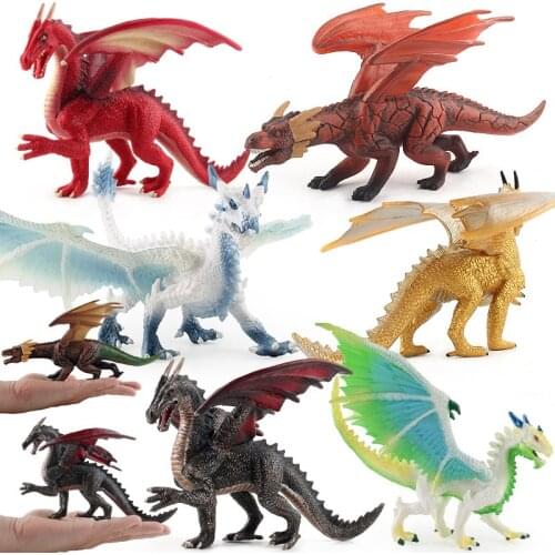 Simulatio Fly Dragon Model Plastic Pterosaur Magic Dragon Dinosaur Model Toys Figure Animal Educational Kids Children Gift